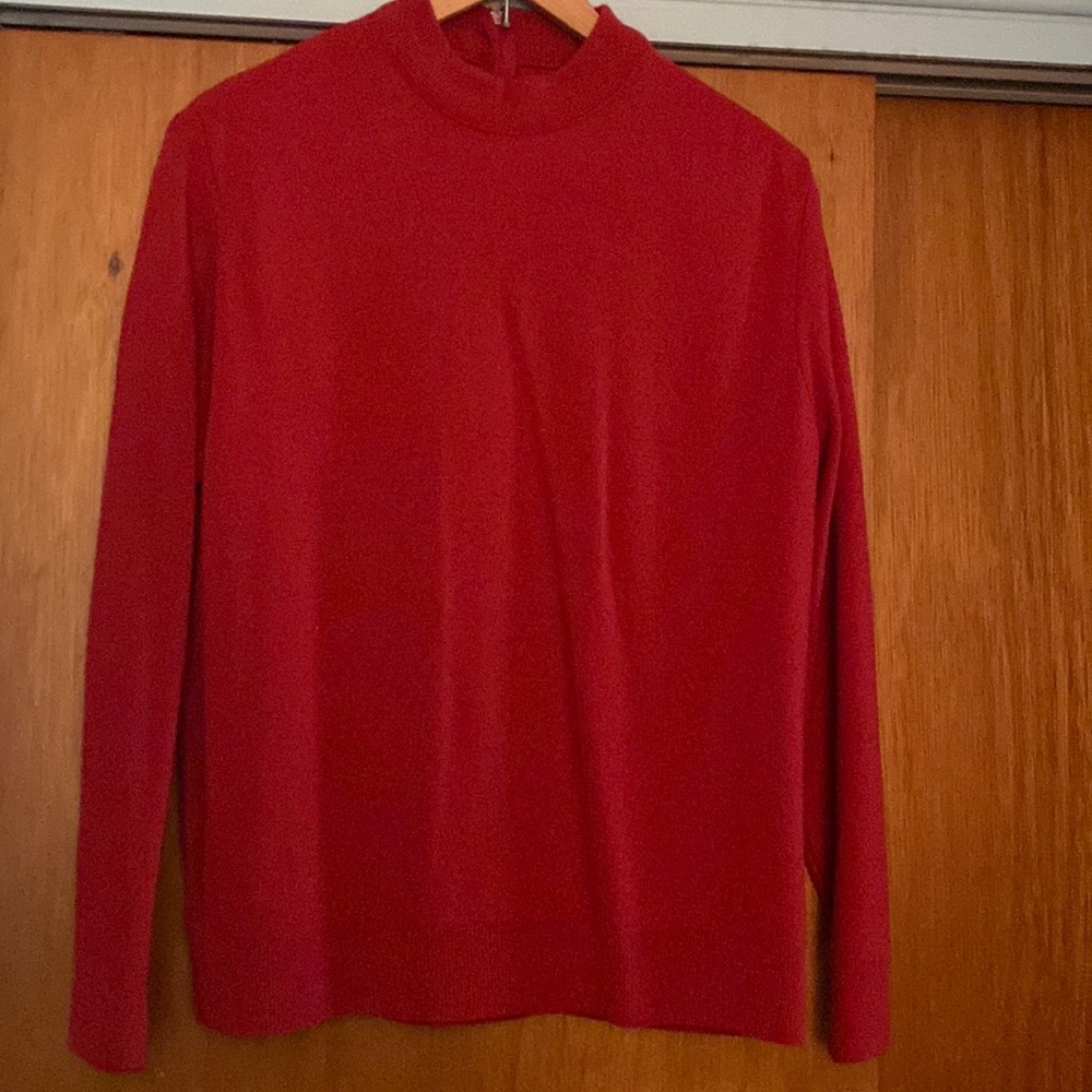 Classic  used red sweater by Haymaker with zipper in the back size 42
